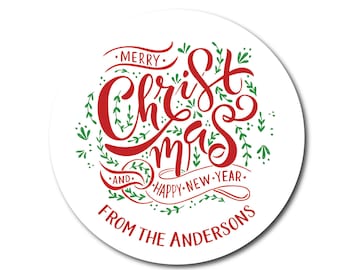 Christmas Label Christmas Sticker Christmas Gift Label Christmas Gift Sticker Christmas Tag Stickers Hand Drawn Holiday Sticker Personalized