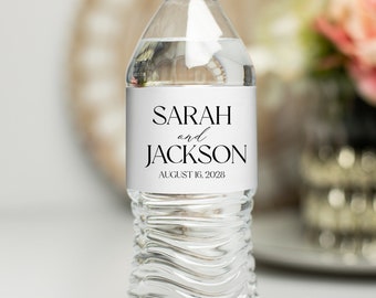 Wedding Water Bottle Labels - Personalized Waterproof Labels, Modern Minimalist Stickers, Custom Branding Labels, Wedding Logo, Welcome Bag