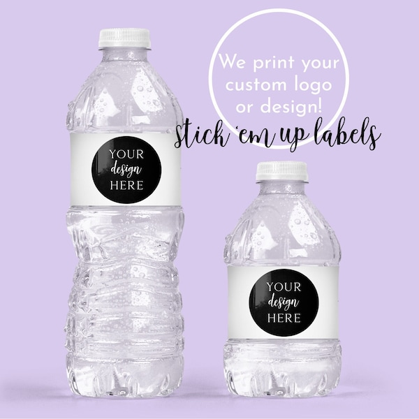 Water Bottle Labels - Custom Water Bottle Labels, Your Logo printed on labels, Business Water Bottle Labels, Company Logo, Wedding Monogram