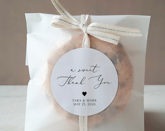 A Sweet Thank You Stickers - Minimalist Wedding Sticker, Wedding Favor Sticker, Modern Wedding Sticker, Thank You Label, Thank you label