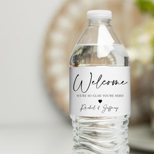 Wedding Water Bottle Label - Welcome Water Bottle Labels, Personalized Waterproof Label, Wedding Welcome Bags, Minimalist Wedding Sticker