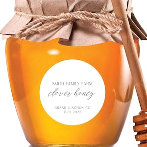 Canning Labels Mason Jar Labels Honey Labels Homemade Canning Sticker Personalized Canning Jar Label Minimalist Canning Labels for Honey Jar