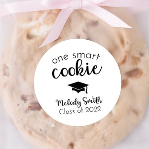Graduation Stickers -  One Smart Cookie Sticker, Graduation Party Sticker, Graduation 2024 Labels, College Grad Cookie Bag Favor