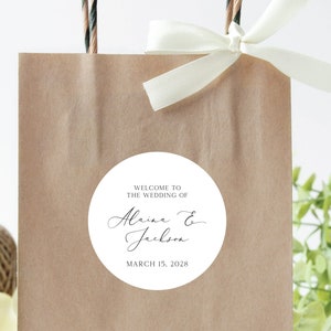 Wedding Welcome Stickers - Minimalist Wedding Welcome Labels, Wedding Welcome Bag Sticker, Modern Wedding Welcome Box Label, Hotel Guest Bag