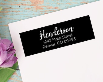 Return Address Sticker Wedding Address Label Return Address Labels Address Label Sticker Mailing Labels Rectangle Address Label Script Seals