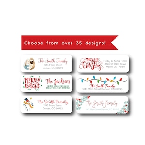 Christmas Return Address Labels - Christmas Address Label, Christmas Address Label, Christmas Card Stickers, Holiday Return Address Label