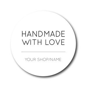 Handmade with Love Sticker Handmade Sticker Made with Love Label Handmade Label Etsy Shop Owner Stickers Homemade Artisan Labels Happy Mail