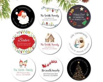 Christmas Address Labels - Christmas Return Address Label, Holiday Address Label, Personalized Christmas Card Labels, Return Address Sticker