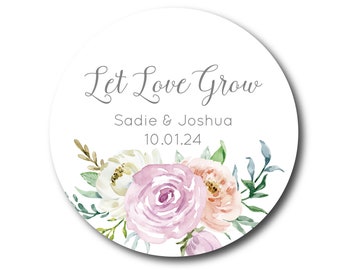 Wedding Favor Stickers Let Love Grow Favor Labels Wedding Favor Labels Wedding Stickers for Favors Succulent Favor Sticker Seed Packet Label