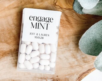 Engagement Stickers - EngageMINT Stickers, Engagement Party Favors, Breath Mint Labels, Mint Favor Stickers, Engage Mint Sticker