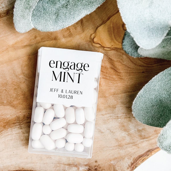 Engagement Stickers - EngageMINT Stickers, Engagement Party Favors, Breath Mint Labels, Mint Favor Stickers, Engage Mint Sticker