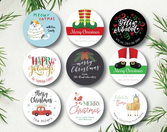 Christmas Gift Stickers - Christmas Gift Labels, Holiday Gift Labels, To From Labels, Holiday Gift Tags, Christmas Favor Sticker, Gift Wrap