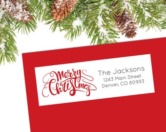 Holiday Address Label Christmas Return Address Label Christmas Address Label Christmas Card Stickers Merry Christmas Address Red Sticker