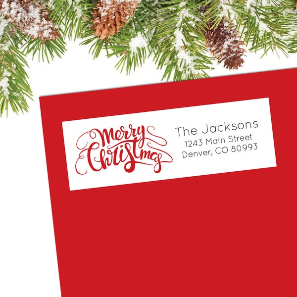 Holiday Address Label Christmas Return Address Label Christmas Address Label Christmas Card Stickers Merry Christmas Address Red Sticker