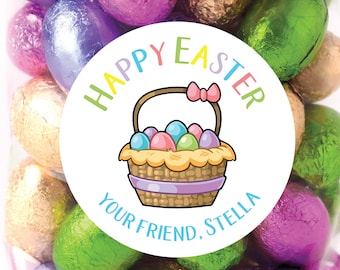 Easter Stickers - Happy Easter Personalized Stickers Easter Basket Labels Easter Treat Stickers Easter Party Favors School Party