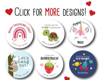 Valentine Stickers - Personalized Valentine Labels, Kids School Valentines, Cute Valentine Stickers, Valentine Party Favors, Valentine Ideas