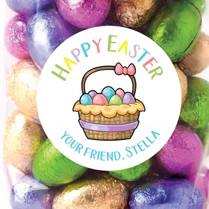 Pegatinas de Pascua - Feliz Pascua Pegatinas personalizadas Cesta de Pascua Etiquetas De Pascua Golosinas Pegatinas Fiesta de Pascua Favorece Fiesta Escolar