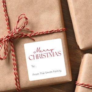 Christmas Stickers - Christmas Gift Labels, To From Christmas Labels, Christmas Gift Tags, Holiday Gift Labels, Minimalist Holiday Labels