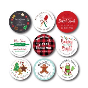 Christmas Stickers - Holiday Baking Labels, Christmas Baking Sticker, From the Kitchen of Label, Holiday Baked Goods Sticker, Holiday Baking