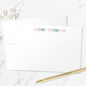 Juego de papelería personalizada: tarjetas de notas modernas para mujeres, notas de agradecimiento para niñas S111
