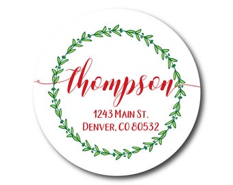 Return Address Label Christmas Address Labels Christmas Stickers Holiday Stickers Holiday Address Labels Christmas Card Envelope Seals Red