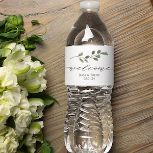 Water Bottle Labels - Welcome Wedding Labels Eucalyptus Greenery Welcome Labels Waterbottle Labels Custom Wedding Welcome Bag Stickers