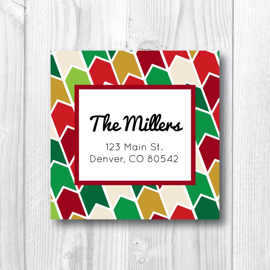 Return Address Labels Christmas Address Labels Personalized Holiday Address Labels Christmas Stickers Square Address Labels Christmas Cards