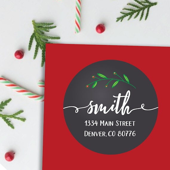 Christmas Address Labels - Holly Christmas Return Address Labels, Christmas Stickers, Holiday Stickers, Holiday Address Labels