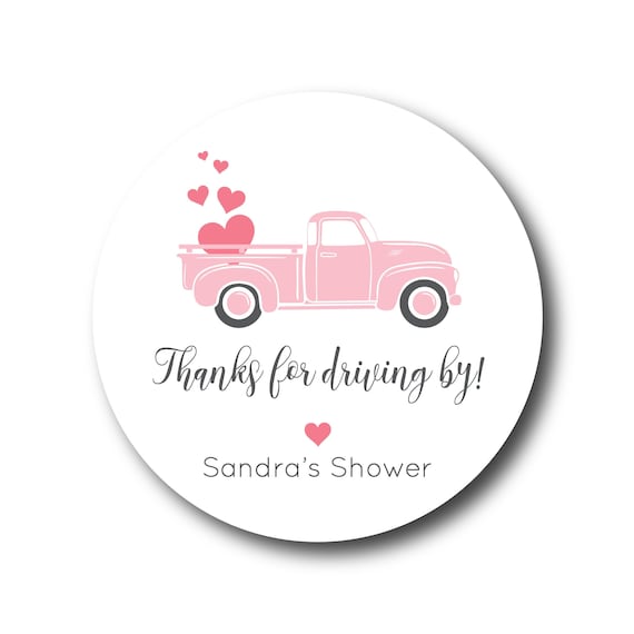 Drive By Bridal Shower Stickers Drive Through Baby Shower Favor