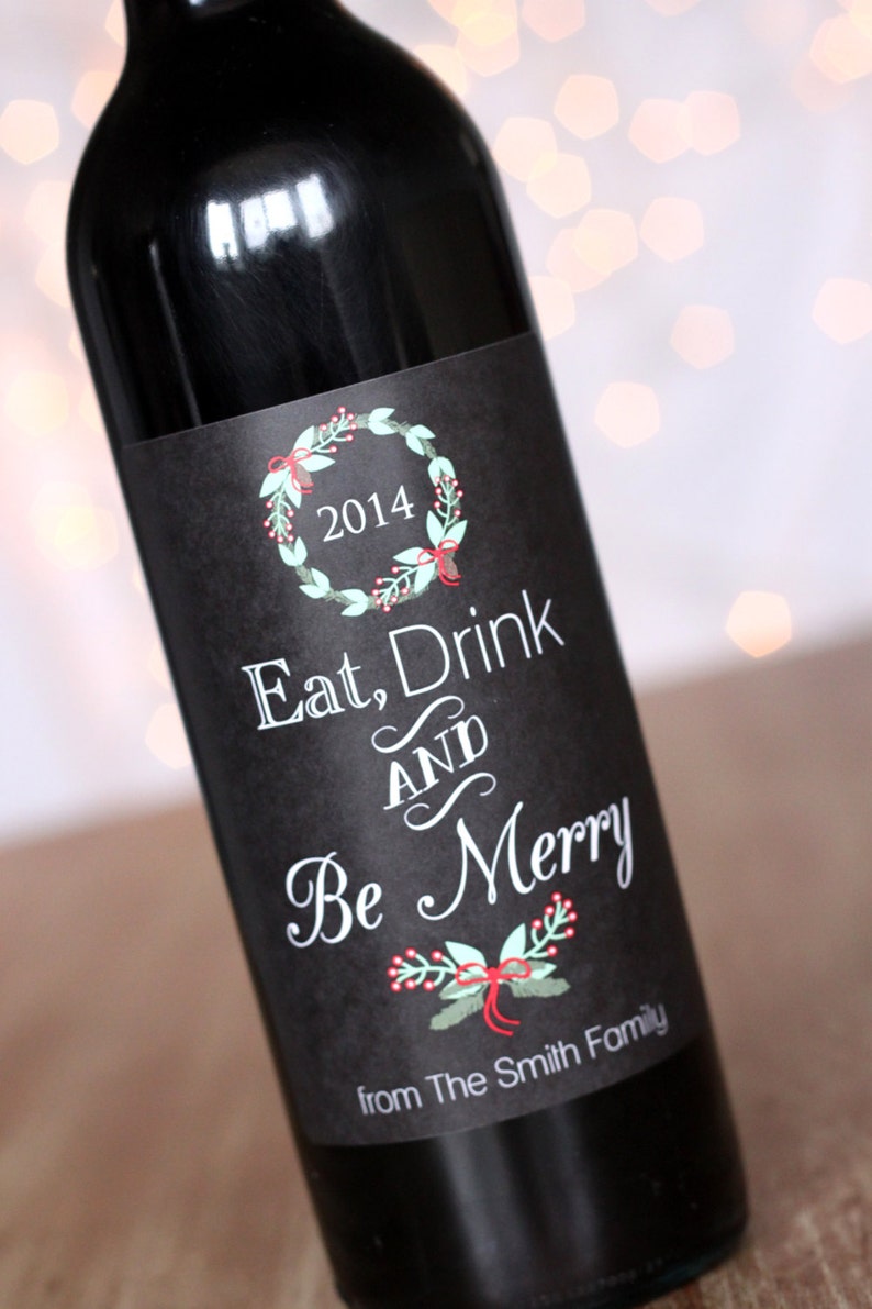 Chalkboard wine bottle labels