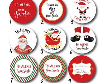 Christmas Stickers - From Santa Gift Labels, From Santa Gift Stickers, To From Labels, Christmas Gift Labels, From Santa Claus Personalized