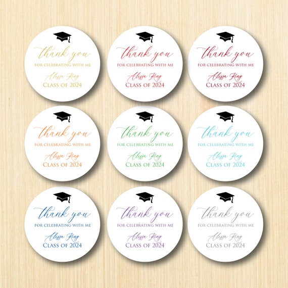 Graduation Stickers -  Graduation Party Stickers Graduation 2025 Labels Graduation Party Favor Stickers Class of 2025 Graduation Party