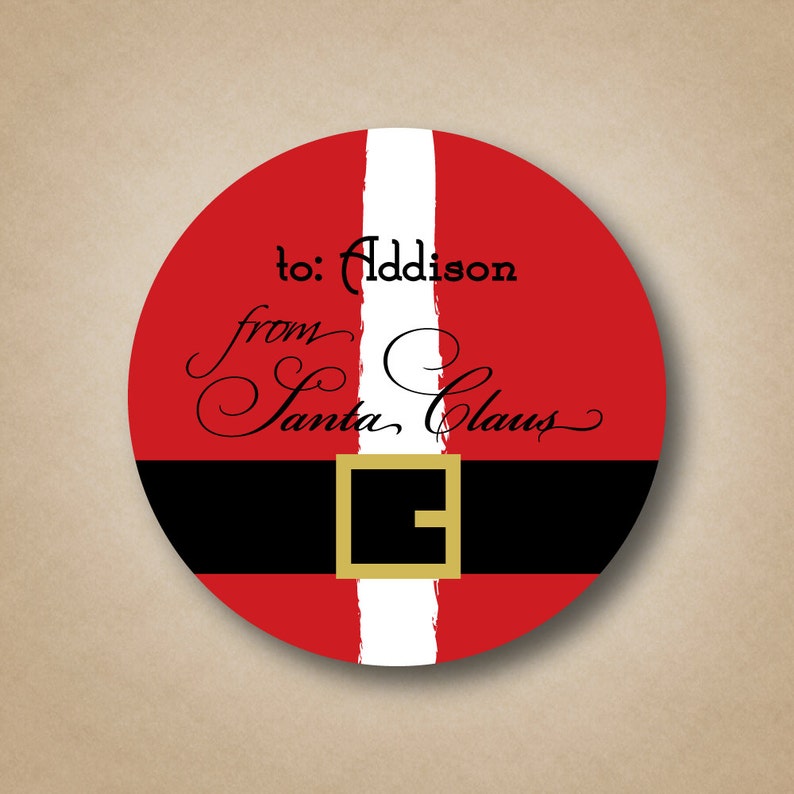 From santa sticker labels