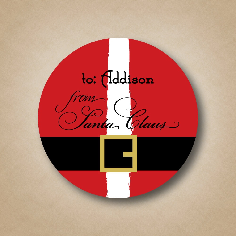 From Santa Stickers Personalized Santa Gift Labels Custom | Etsy