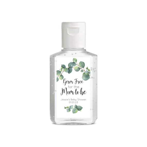 Hand Sanitizer Labels - Germ Free for the Mom to be Sanitizer Labels Baby Shower Favor Stickers Drive By Shower Labels 2oz Sanitizer Labels Il_570xn