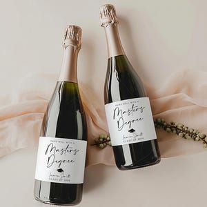 Etiquetas de champán para regalo de graduación - Etiquetas de vino personalizadas para fiesta de graduación, recuerdo de fiesta de graduación, regalo para graduados de enfermería, maestría SW101