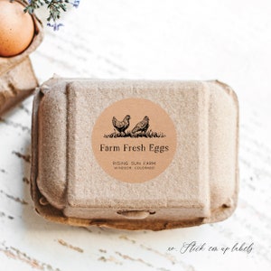 Farm Fresh Eggs - Kraft Canning Labels, gepersonaliseerde stickers voor Mason Jars en flessen, DIY Homestead Crafts, Chicken Butt Nuggets
