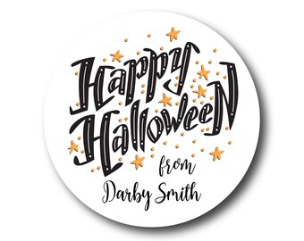 Halloween Stickers Kids Halloween Stickers Happy Halloween Trick or Treat Bag Stickers Halloween Labels Quarantine Halloween Black Orange