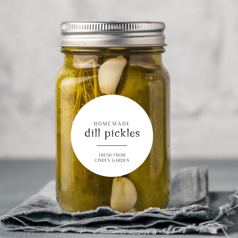 Canning Labels Mason Jar Labels Pickle Labels Homemade Canning Sticker Personalized Canning Jar Label Minimalist Farmhouse Canning Labels image 1