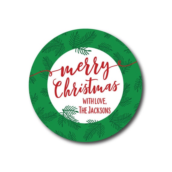 Holiday Gift Tag Stickers Round