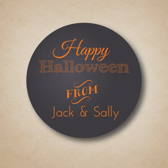 Halloween Stickers Chalkboard Art Style Custom Treat Bag Labels for Halloween Candy Personalized Halloween Favor Label Il_570xn