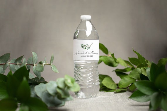 Wedding Water Bottle Label - Greenery Botanical Water Bottle Label, Custom Bottle Labels, Olive Branch Wedding Labels, Wedding Welcome Bag Il_570xn