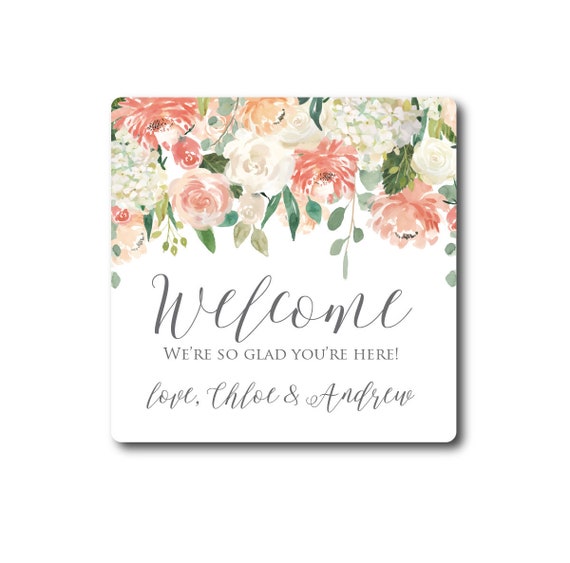 Wedding Stickers Wedding Welcome Stickers Welcome Labels Welcome to Our  Wedding Out of Town Guests Hotel Gift bag label Geometric Greenery