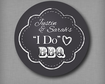 I Do BBQ Chalkboard Favor Stickers Engagement Party Ideas Rehearsal Dinner Barbeque