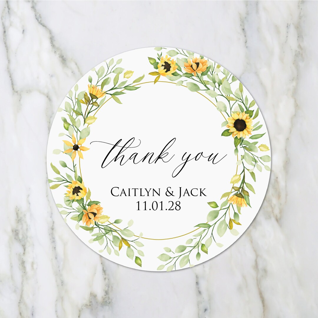Wedding Stickers, Personalized Wedding, Favor Labels Thank You Stickers,  Custom Labels, Personalised Wedding Stickers, Round Favor Sticker 