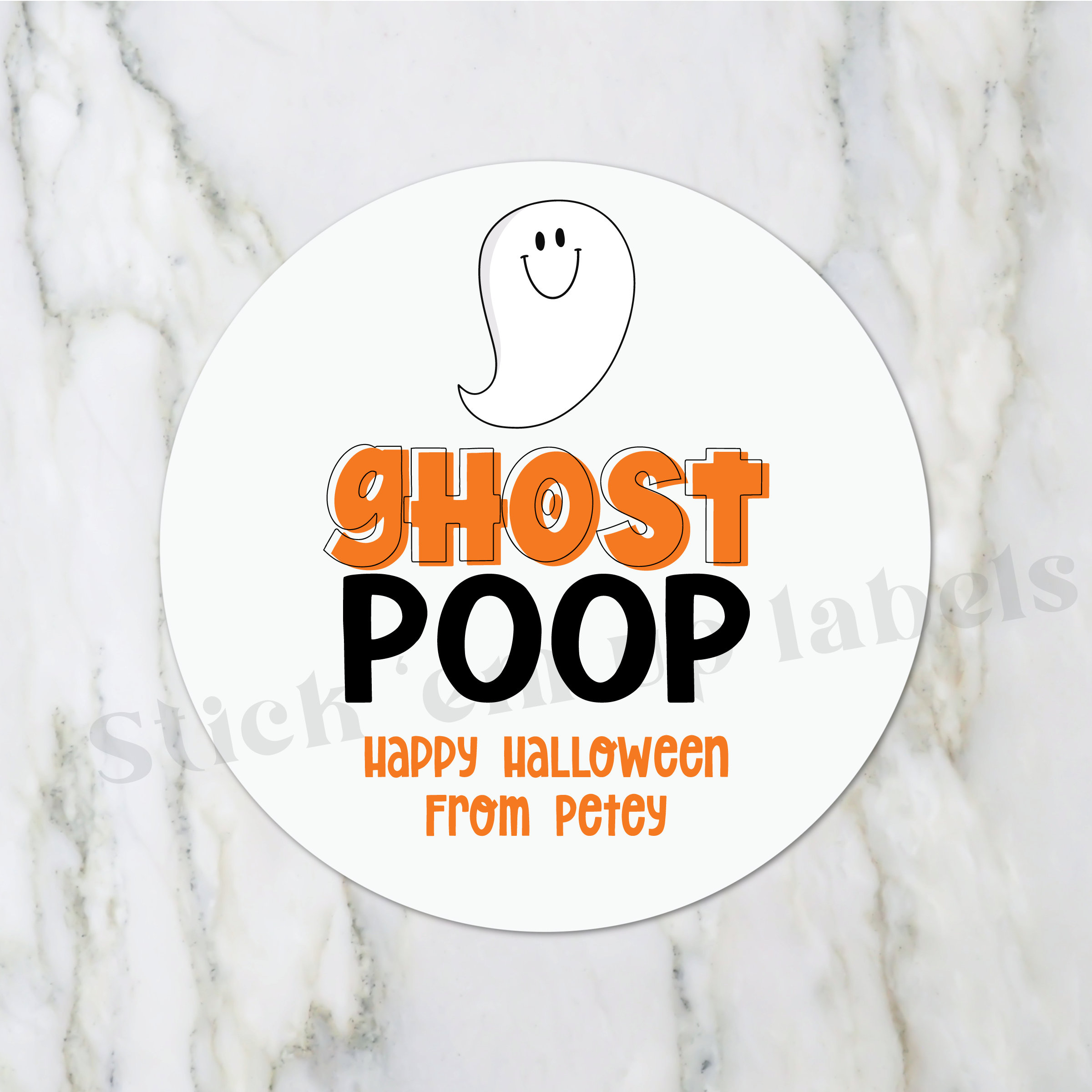 Halloween Sticker - Ghost Poop Sticker, Kids Halloween Sticker ...