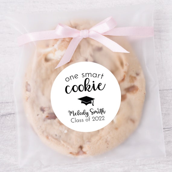 Graduation Stickers - One Smart Cookie Sticker Graduation Party Sticker Graduation 2022 Labels Graduation Party Favor Stickers Cookie Favor Il_570xn