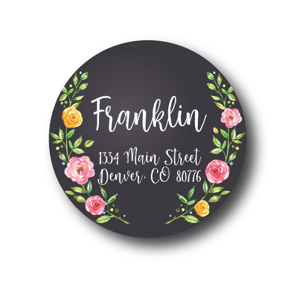 Return Address Labels Address Labels Envelope Seals Round Address Stickers Chalkboard Address Label Wedding Invitation Seal Bridal Shower