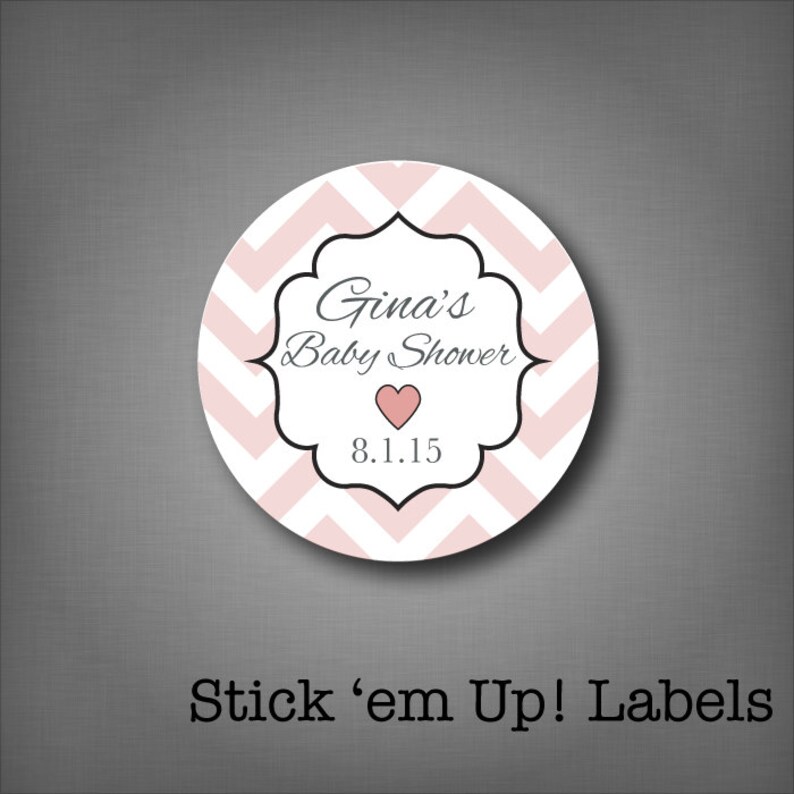 Baby Shower Favor Stickers Custom Chevron Labels for Bridal Etsy