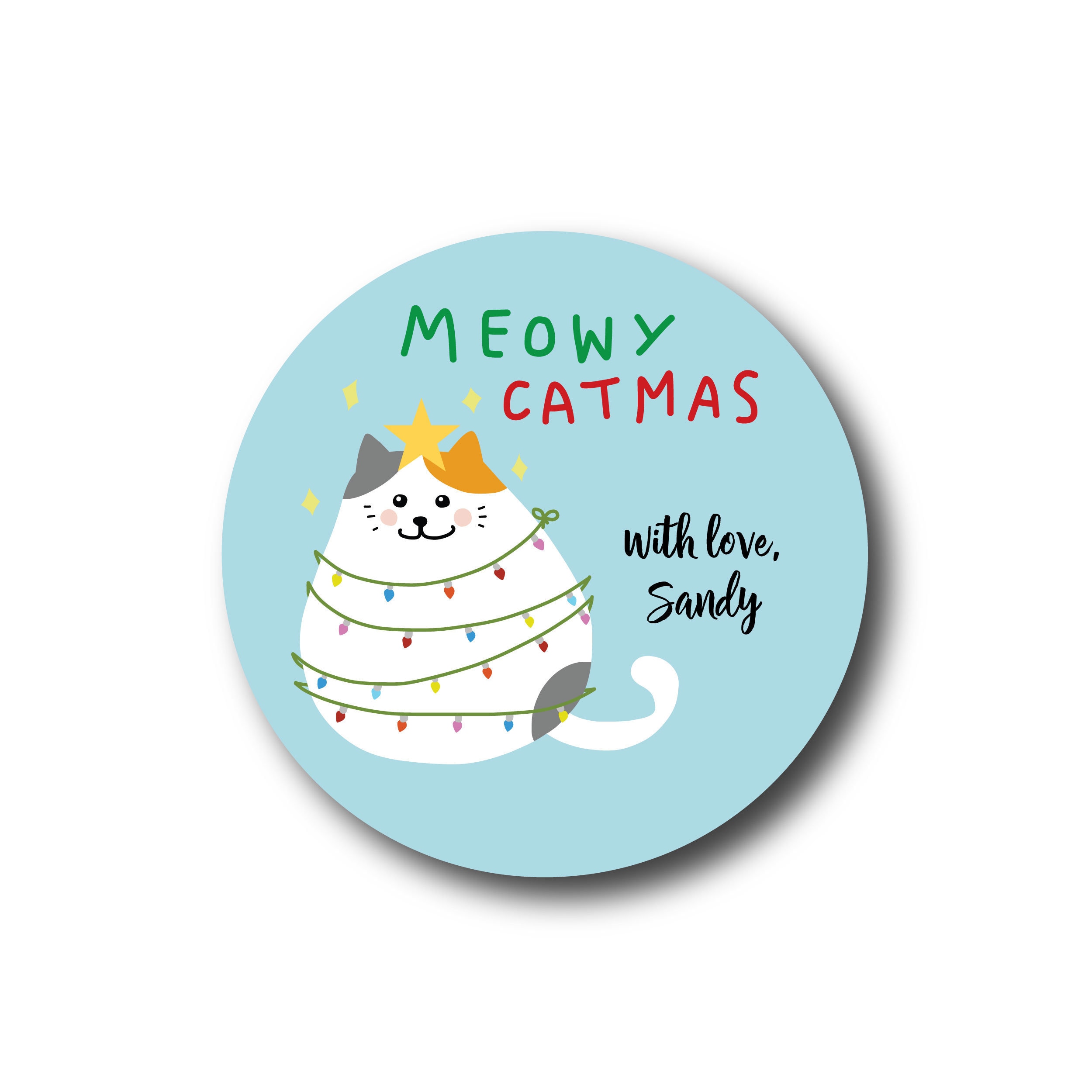 Meowy Catmas, Cat-Lovers Christmas Gift" Sticker For Sale By PixelsOnPrint